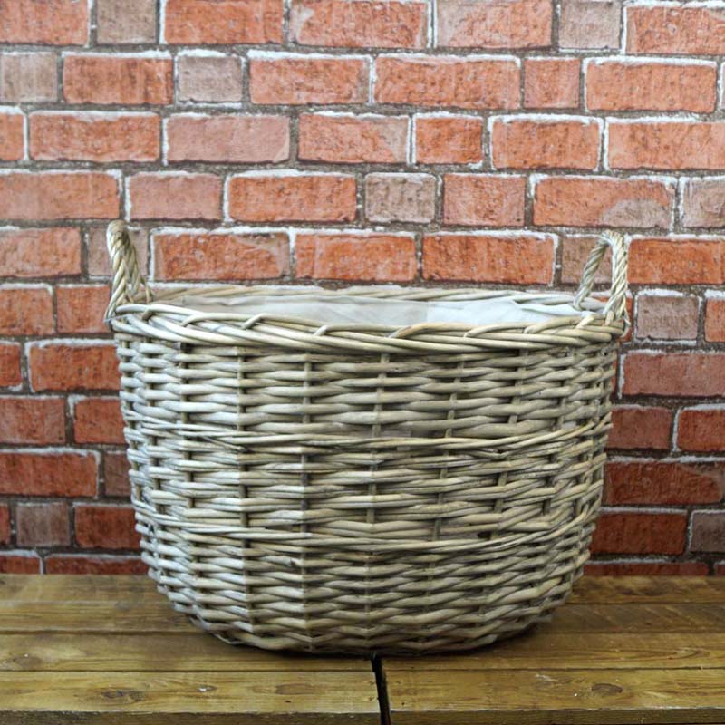 Oval Tapered Willow Log Basket 50cm detail page